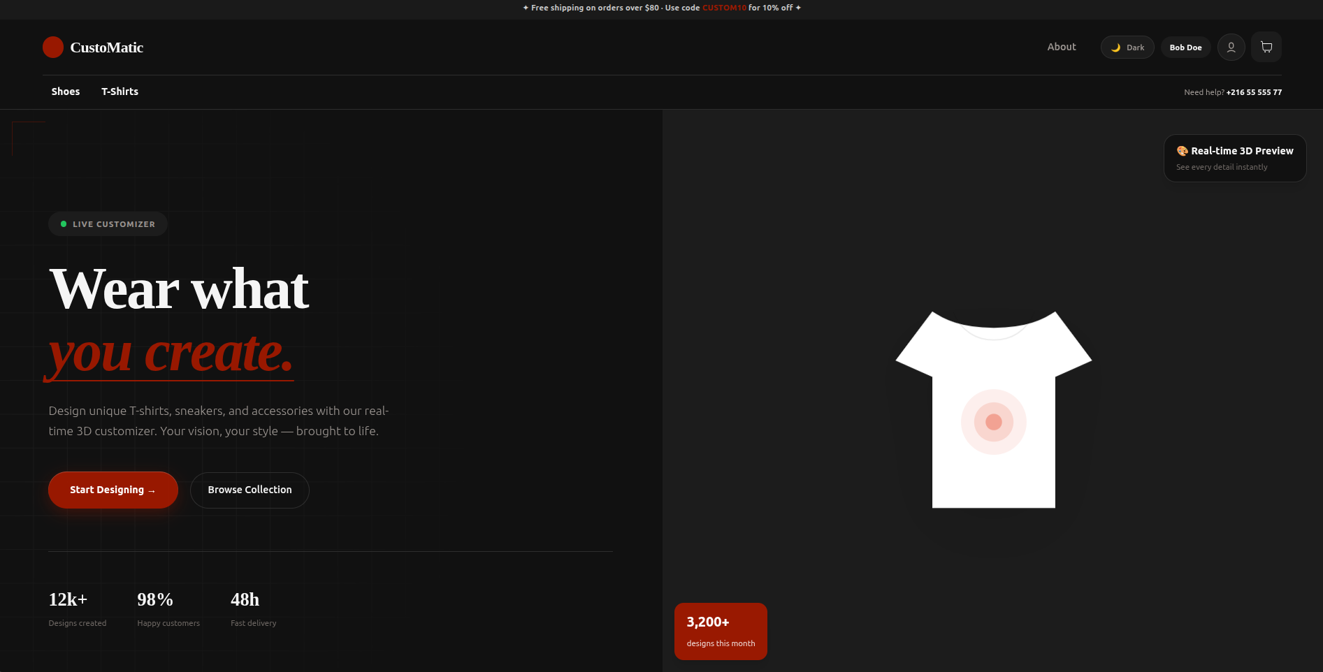 Customatic home page