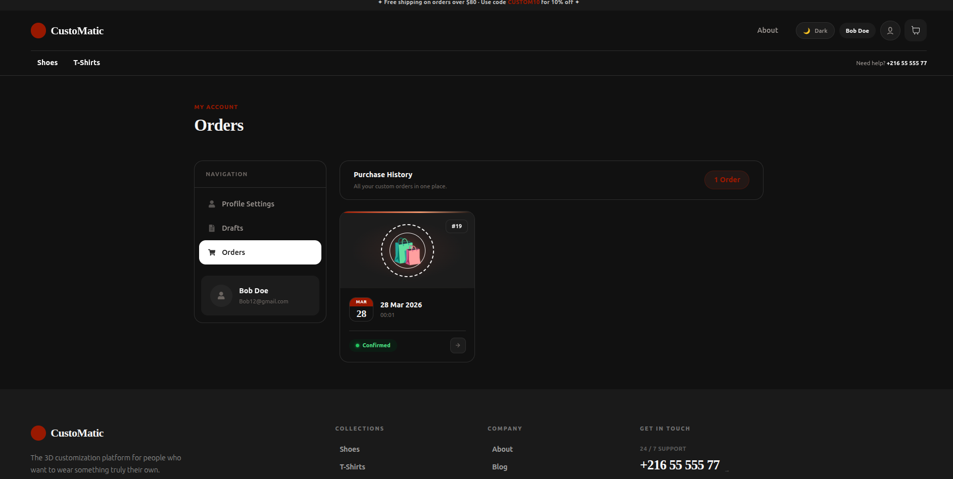 Order page